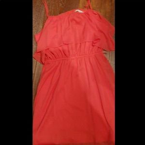 Forever 21 Coral Pink Chiffon Mini Dress